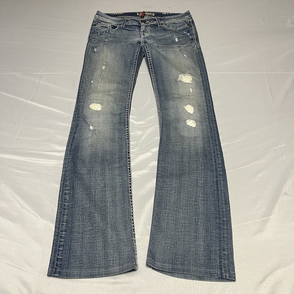 BKE Stella Low Rise Bootcut Jeans Fits Size 30x33 Blue Stretch Denim Western